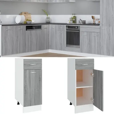 vidaXL Dulap inferior cu sertar “Lyon” gri sonoma 30x46x81,5cm