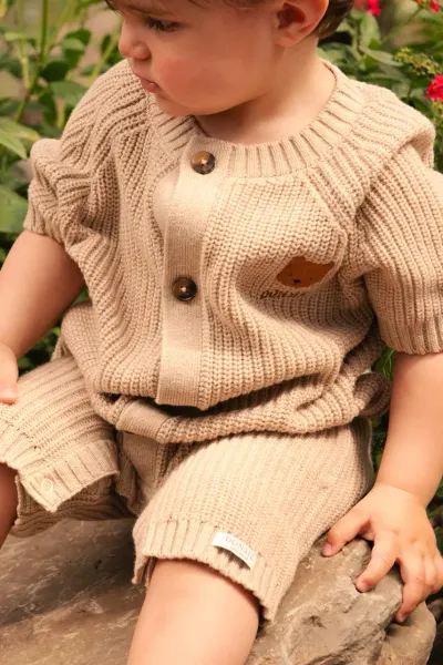 Donsje salopete pentru bebeluși cu lână Dantje Jumpsuit Bear