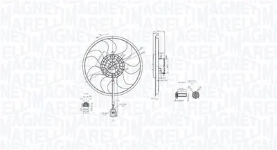 Ventilator radiator potrivit VW CALIFORNIA T5 CAMPER, MULTIVAN T5, TRANSPORTER T5 1.9D-3.2 04.03-08.15