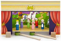 Set Viga - Teatru de păpuși din lemn cu magneți, 4 povești