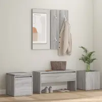 Gossi set de mobilier pentru hol, gri sonoma, lemn prelucrat