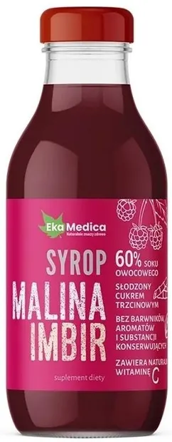 Sirop de zmeură, ghimbir și acerola, 300 ml, EkaMedica