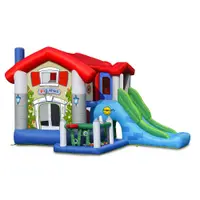 Happy Hop Casuta de Joaca Gonflabila cu Tobogan si Bile 455x330x265