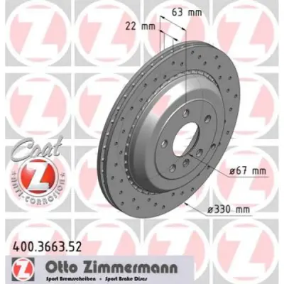 Disc frana ZIMMERMANN 400.3663.52