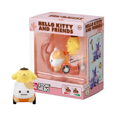 Figurina cu vehicul, Yume, Hello Kitty and Friends, Zoom Hero S1, Pompompurin