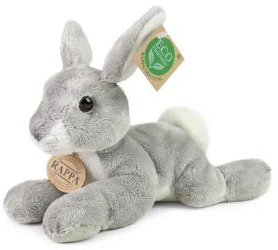 Jucărie de pluș Rappa Eco Friends - Iepuraș gri, 22 cm