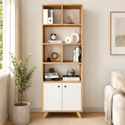 Biblioteca Inalta cu Rafturi pentru Living si Birou, PAL 18 mm, 64 x 30 x 187 cm