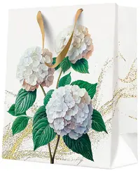 Pungă de cadou PAW - Romantic White Hydrangeas, 26.5 x 33.5 x 13