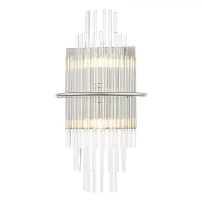 Aplica Lukas 2 Light Wall Light Polished Chrome Glass