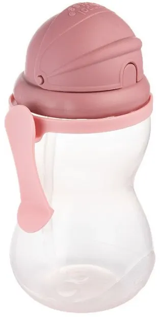 Sticlă tranzitorie etanșă cu pai moale Canpol - 370 ml, roz