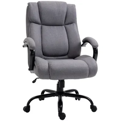 Vinsetto Scaun de birou ergonomic din material tip in, 220 kg, rotativ, reglabil pe înălțime, gri deschis | Aosom Romania