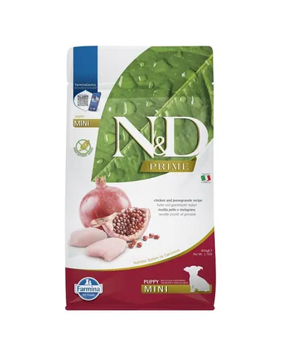 FARMINA N&D Prime Puppy Mini Hrana uscata pentru catei de talie mica, cu pui si rodie 800 g