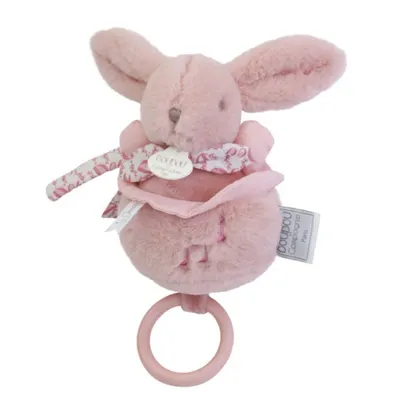 Iepuras muzical Doudou , roz, 20 cm