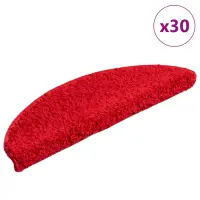vidaXL Covorașe pentru scări, 30 buc., 56x17x3 cm, roșii, semirotunde
