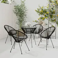 Gossi set mobilier de exterior, 5 piese, negru, ratan pvc
