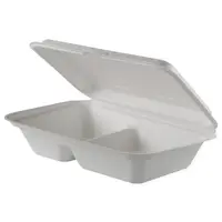 Caserole Biodegradabile, Compostabile 2 Compartimente, Albe 23x15 cm, 25 buc