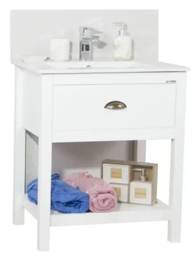 Set baza cu front MDF si Lavoar, seria 020, 70cm, alb