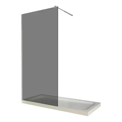 Paravan dus walk in / Perete dus sticla fumurie 6 mm profil crom tija extensibila 90 x 200 cm