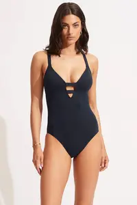 Seafolly costum de baie dintr-o singură piesă pentru femei Deep V