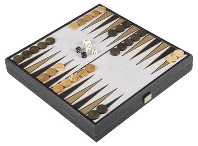 Set Manopoulos 4 în 1 - Șah, table, Nu te supăra, frate!, Șerpi și scări, Black & Ivory