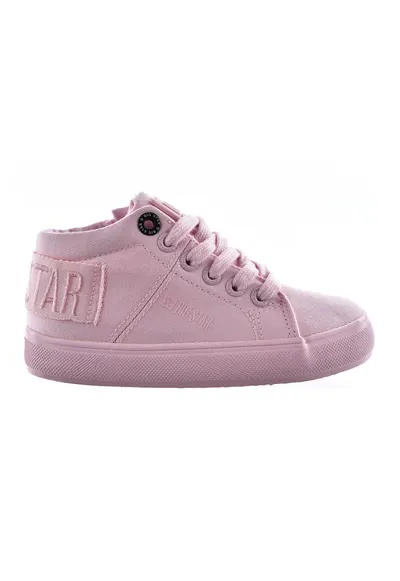 Tenisi mid-cut cu logo brodat - Roz