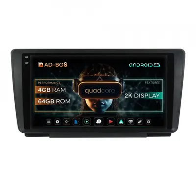 Navigatie 2K Skoda Octavia 2, Android, S-Quadcore 4GB RAM + 64GB ROM, 9.5 Inch - AD-BGS90042K+AD-BGRKIT038
