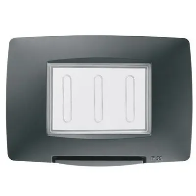 Rama de etansare 3 module IP55 Gewiss Chorus GW16703TN, negru/GW16703TNN