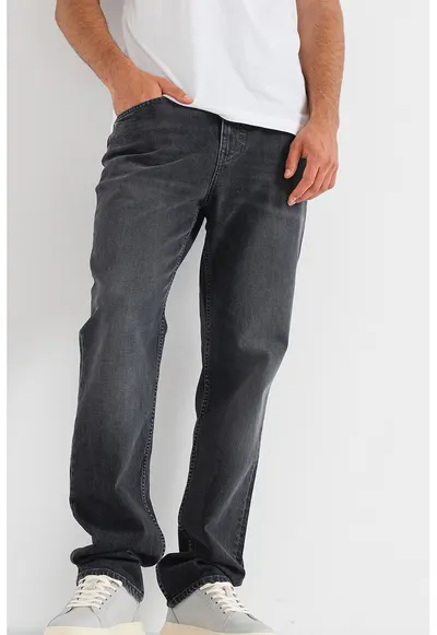 Blugi relaxed fit din amestec de bumbac - Negru stins