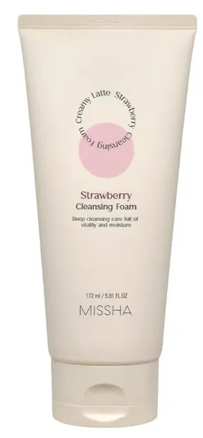 Missha Spumă de curățare Creamy Latte Strawberry, 172 ml