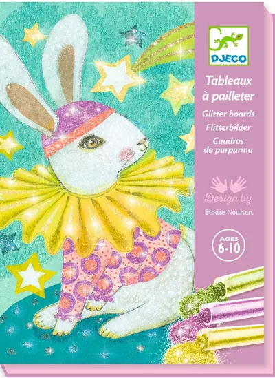 Set de creatie de colorat cu brocart Djeco - Carnavalul animalelor