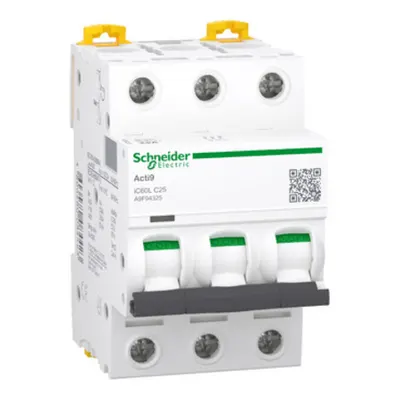Acti9 Ic60L, Intreruptor Automat Miniatura, 3P, 25A, curba C