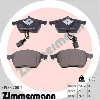 Set placute frana, frana disc ZIMMERMANN 21938.200.1