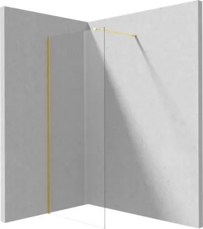 Paravan duE fix Deante Kerria Plus 70x200 cm , sticla securizata 6 mm cu finisaj aur E i tehnologie Active-Cover