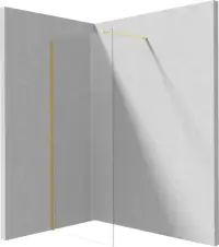 Paravan duE fix Deante Kerria Plus 70x200 cm , sticla securizata 6 mm cu finisaj aur E i tehnologie Active-Cover