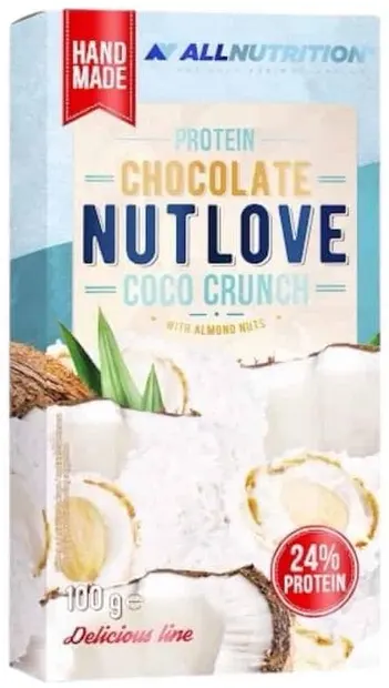 Nutlove Ciocolată proteică, cocos, 100 g, AllNutrition