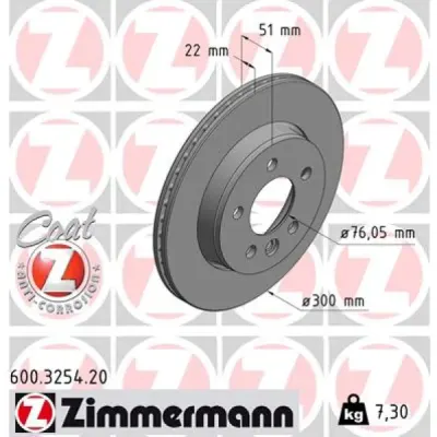 Disc frana ZIMMERMANN 600.3254.20
