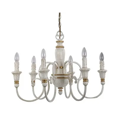 Candelabru Palio, 6 becuri, dulie E14, D:720 mm, H:550/1580 mm, Alb
