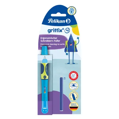 Stilou Griffix pentru dreptaci, Herlitz, Pelikan, Neon Fresh Blue