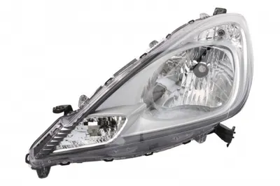 Far fata stanga (H4, electric, manual, fara motoras, culoare interior: cromat, culoare semnalizator: alb) potrivit HONDA JAZZ III 01.11-12.15