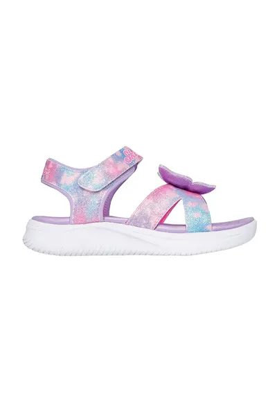 Sandale cu velcro Lights-Jumpsters - Albastru lavanda/Roz deschis