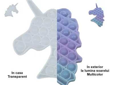 Jucarie antistres din silicon - Pop It Now and Flip It! - Unicorn