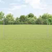 vidaXL Stâlp de gard încorporat 11 buc. Argintiu 200 cm