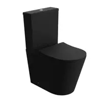 Set vas wc stativ. rimless protect, cu capac si rezervor, negru mat, Spectrum Clementina