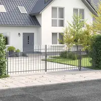 vidaXL Poartă de grădină WOERDEN 150 x 500 cm Oțel Gri Blocat
