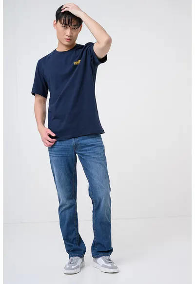 Tricou cu logo Austin - Albastru petrol