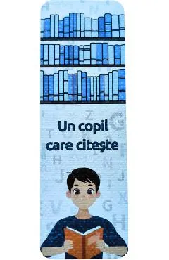 Semn de carte: Un copil care citeste. Baietel