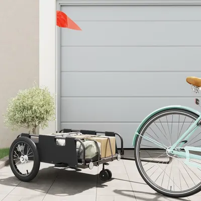 Gossi remorca de bicicleta, negru, textil oxford si fier