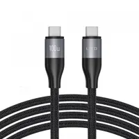 Cablu Date si Incarcare USB-C - USB-C Lito LD23CC, 100W, 1m, Gri