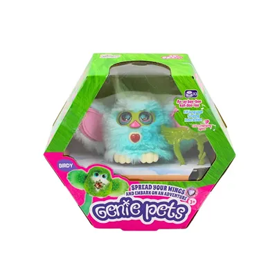 Jucărie interactivă, Genie Pets, BIRDY, lumini colorate, sunete și cântece, funcție aripi, 3x LR44, 3+ ani