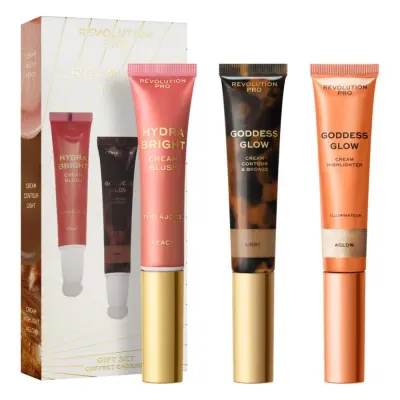 Revolution Pro Set Cream Wand Trio (bronze/15ml + highlighter/15ml + blush/12ml)Light